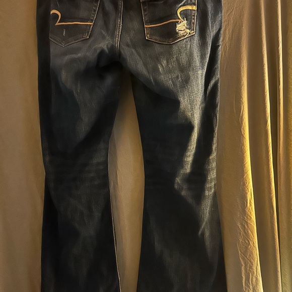 American Eagle Outfitters Ripped Blue Flare Jeans - Picture 3 of 4